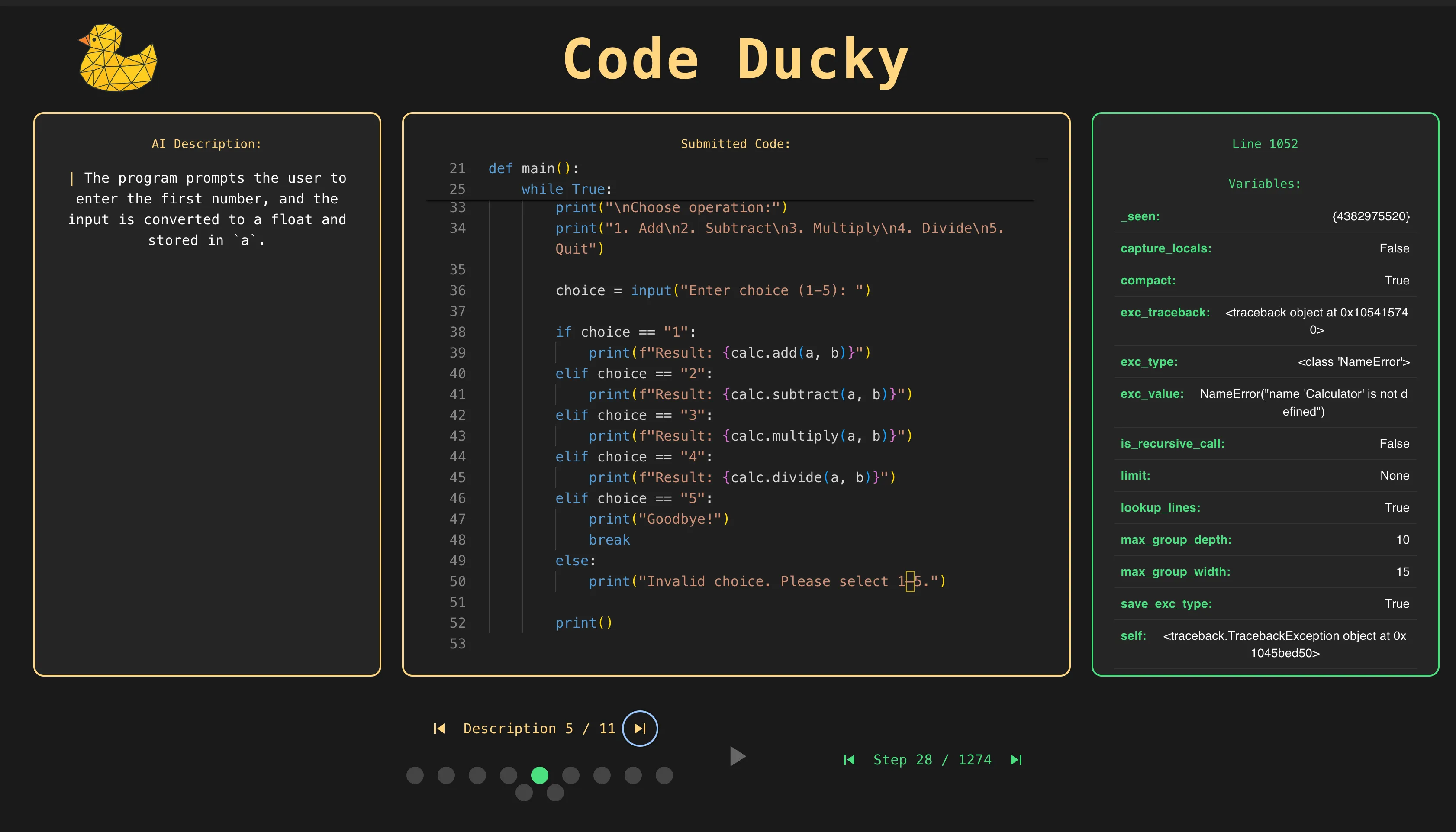 CodeDucky: Understand your code as it runs